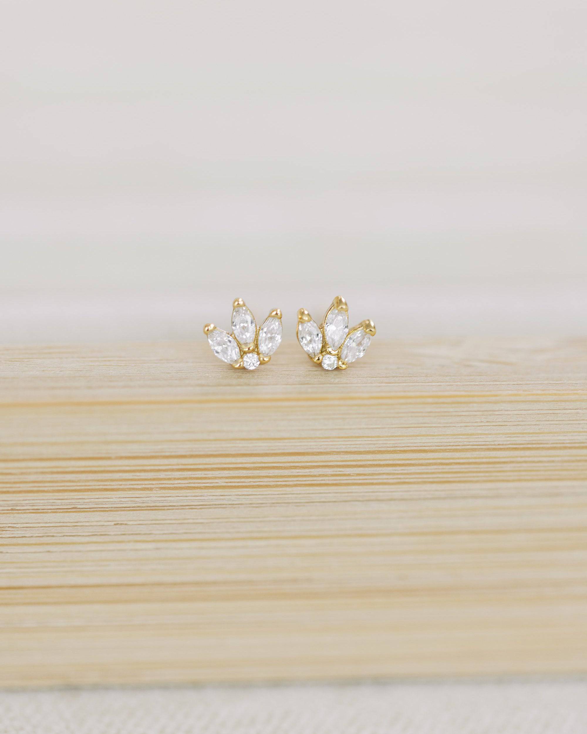 Crystal Flower Studs