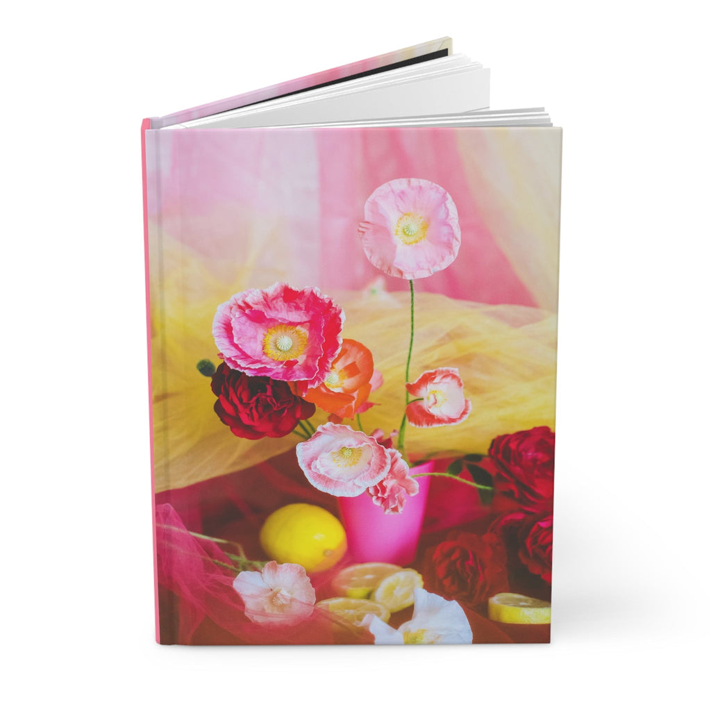 Colorful Aesthetic Flower Notebook: Hardcover Notebook with Photo Cover of Cute Backyard Flowers