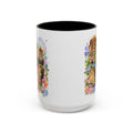 Colorful Big Cat Animal Lover Coffee Mug: Lions in Flowers