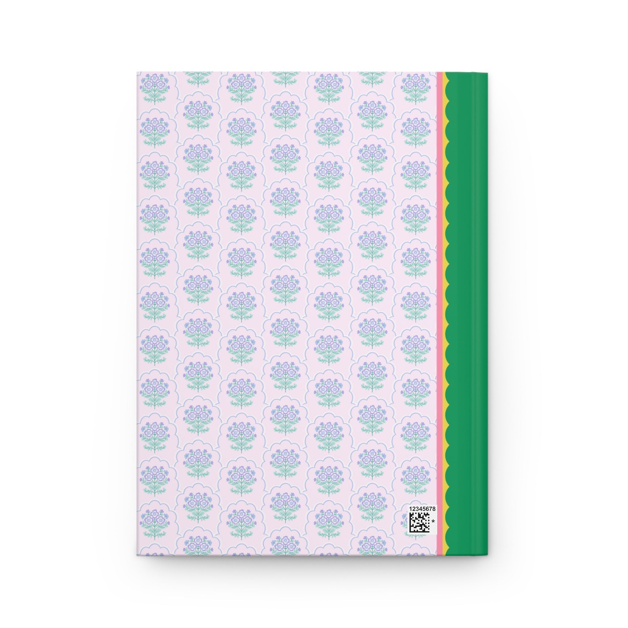 Colorful Floral Notebook with Initial for Best Friend or Sister, Cute Striped Floral Journal with Heart, Cute Retro Notebook with Letter: G