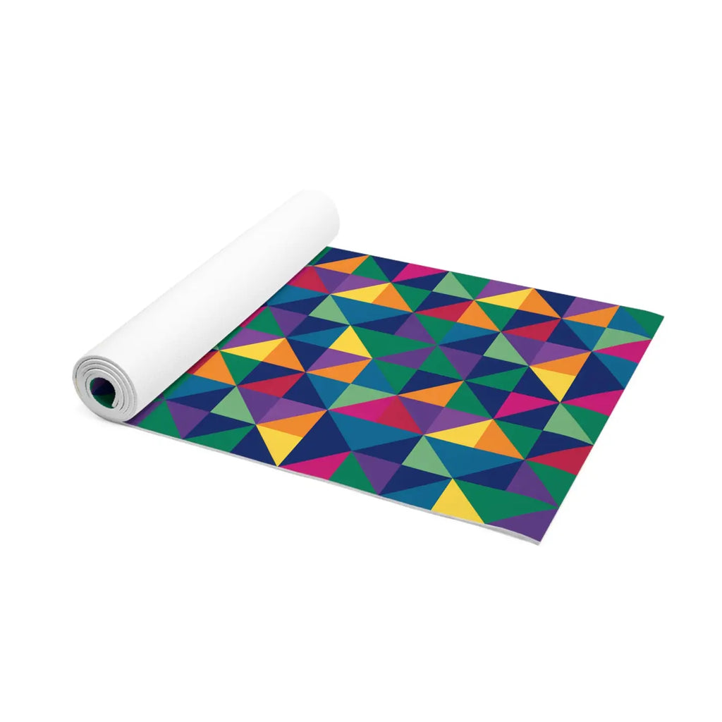 Colorful Geometric Foam Yoga Mat - Triangle Design - Dipaliz