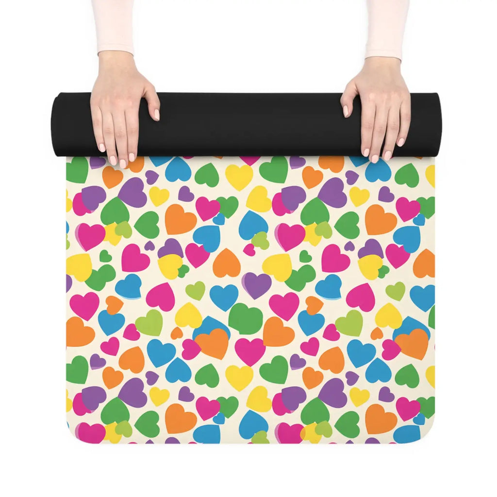 Non Slip Colorful Heart Pattern Yoga Mat - Dipaliz