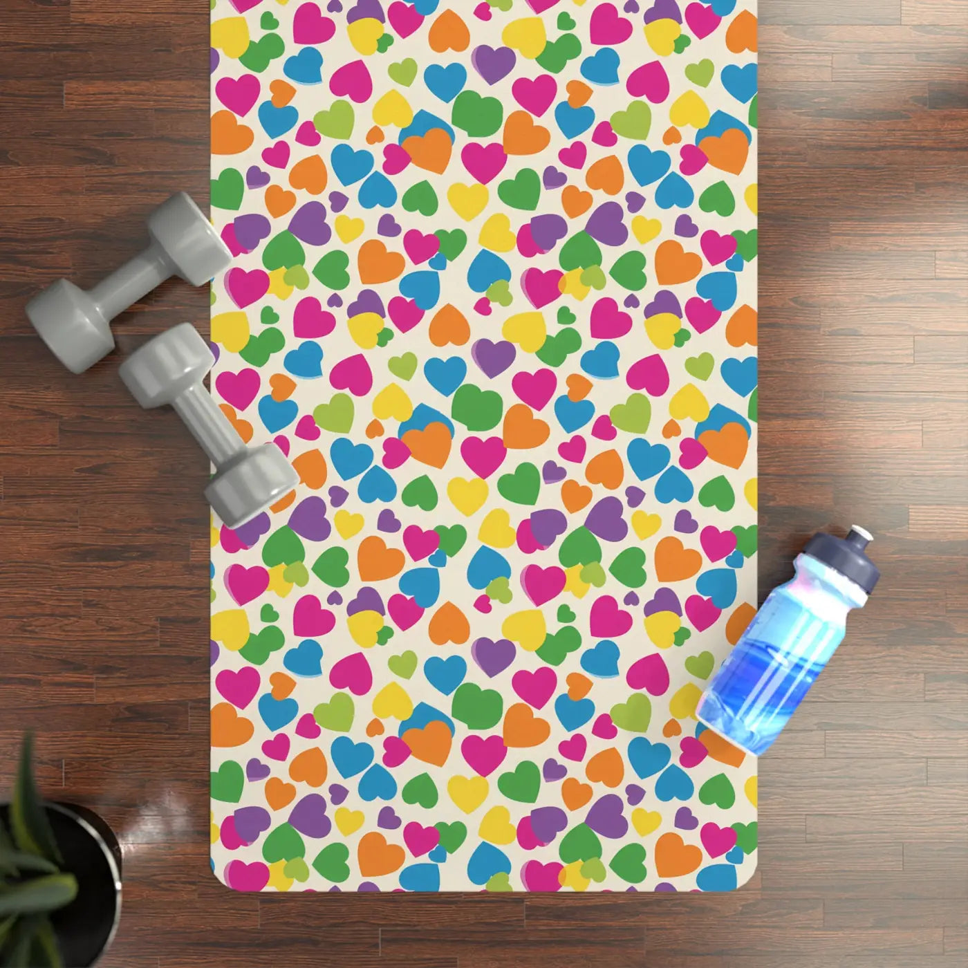 Non Slip Colorful Heart Pattern Yoga Mat - Dipaliz