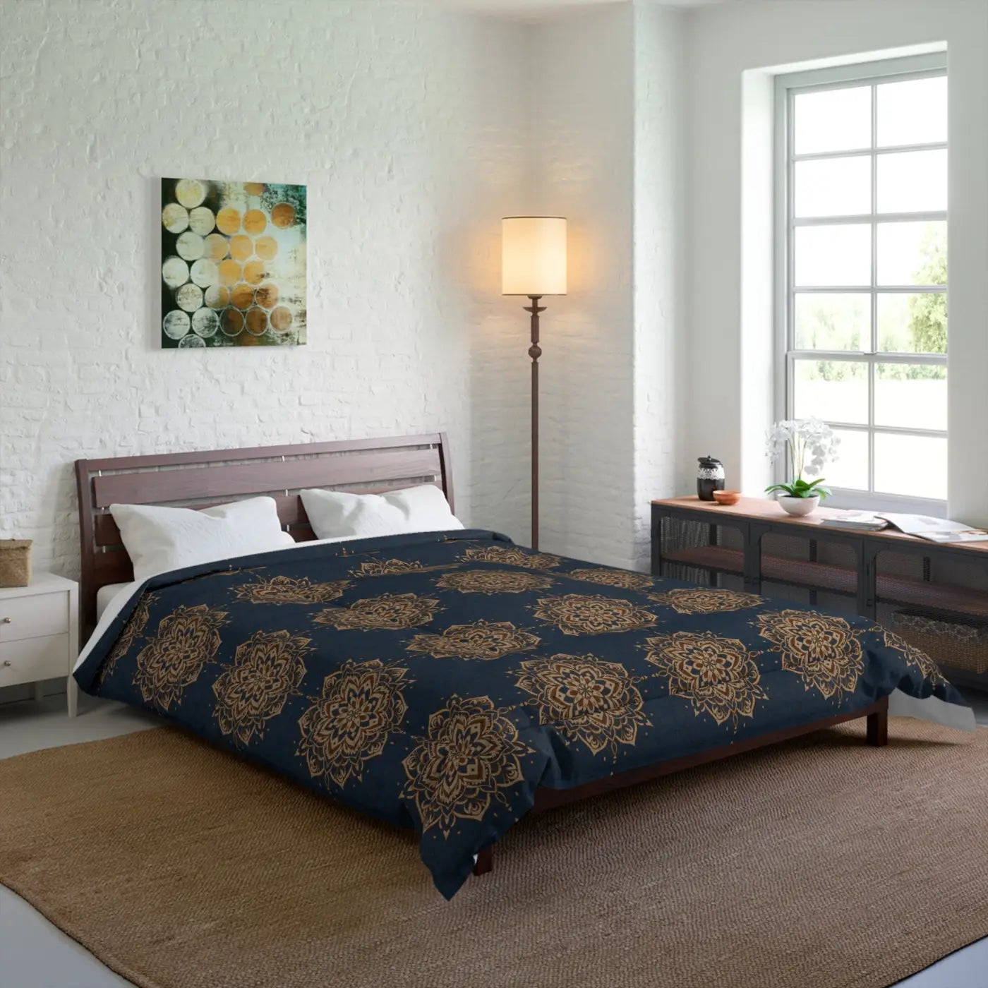 Mandal Geometric Comforter - Cozy Pattern Bedding - DipaliZ