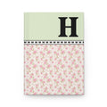 Pink Floral Notebook with Initial and Bows: H