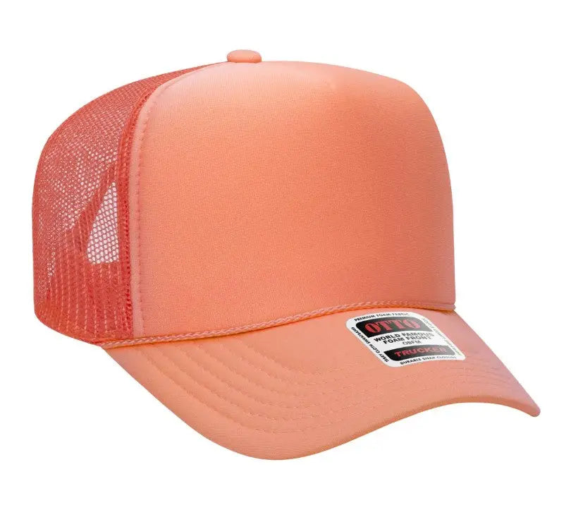Neon Pink Good Vibes Only Adult Otto Foam Trucker Hat