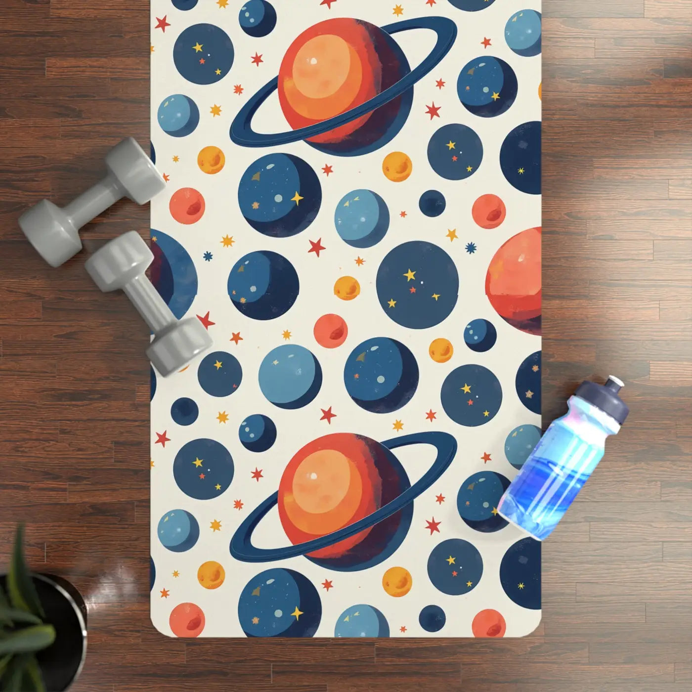 Vibrant Cosmic Rubber Yoga Mat - Galaxy Design - Dipaliz