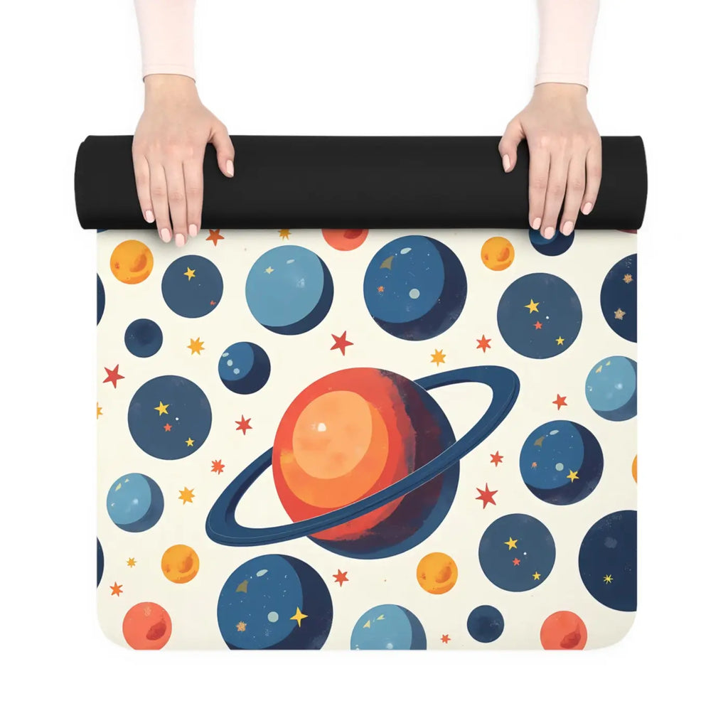 Vibrant Cosmic Rubber Yoga Mat - Galaxy Design - Dipaliz