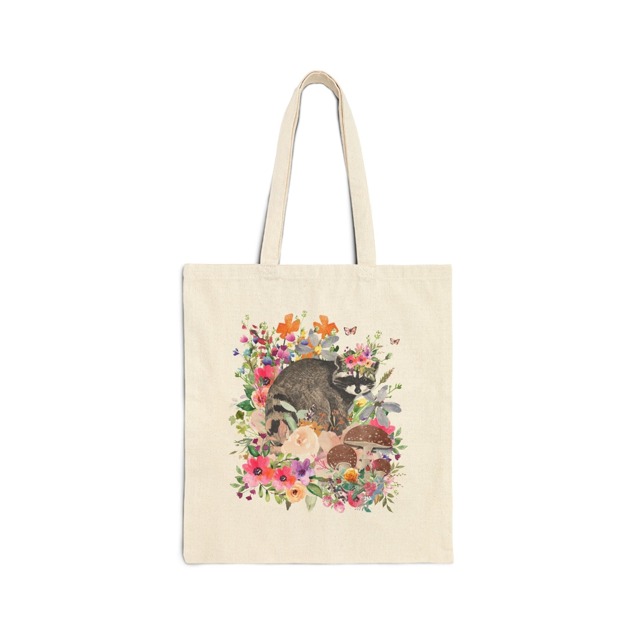 Cottagecore Raccoon Tote Bag