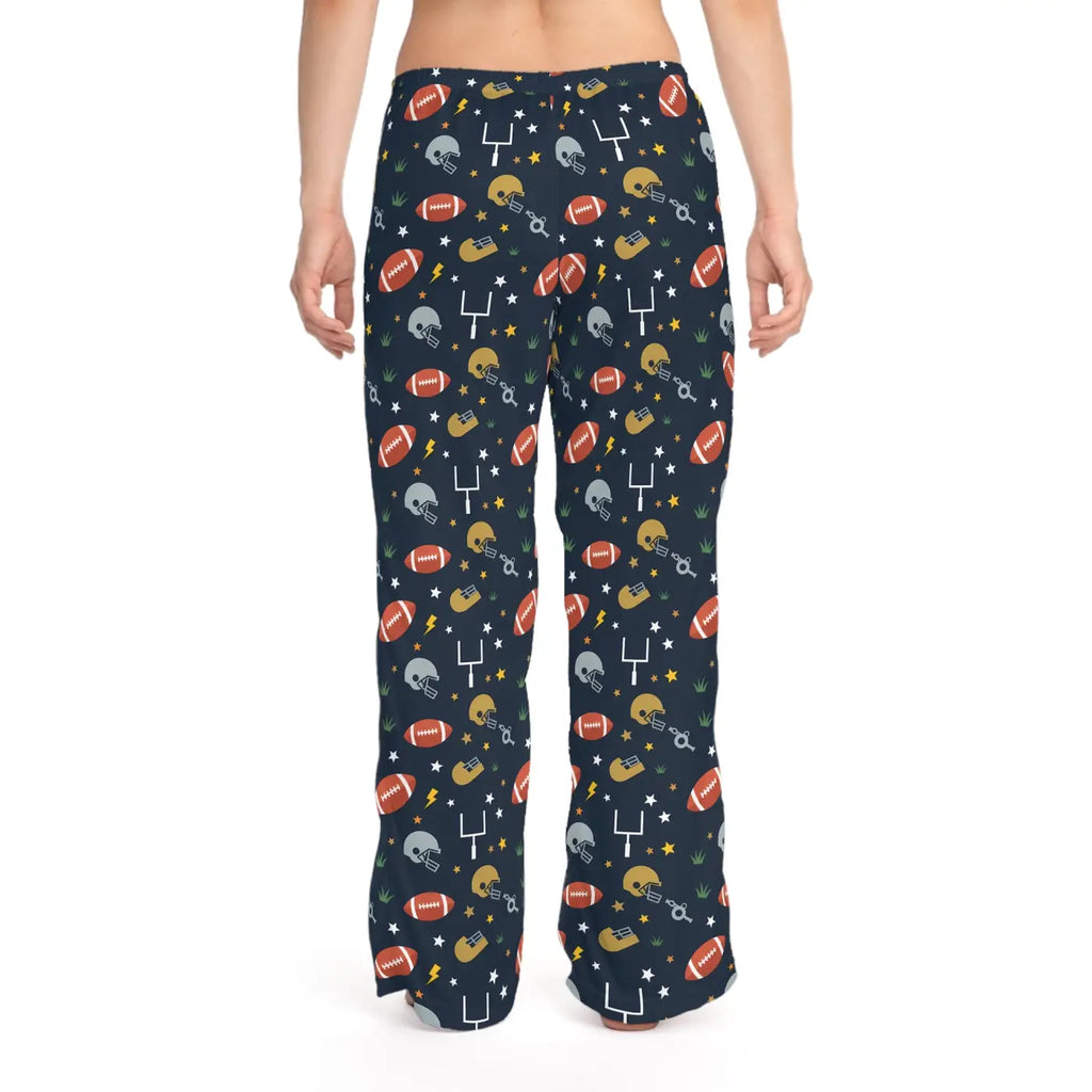 Cozy Women's Pajama Pants with Football Pattern - Perfect for Game Day!