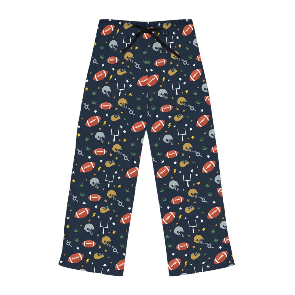 Cozy Women's Pajama Pants with Football Pattern - Perfect for Game Day!