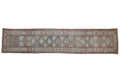 3.5x15.5 Vintage Distressed Hamadan Rug Runner