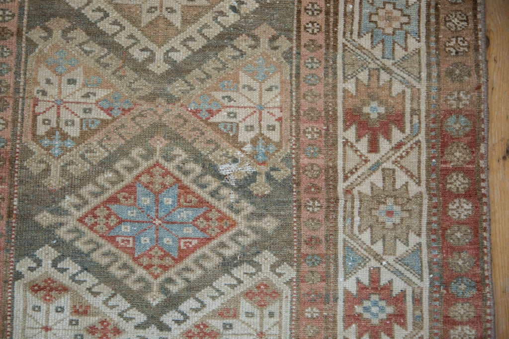 3.5x15.5 Vintage Distressed Hamadan Rug Runner