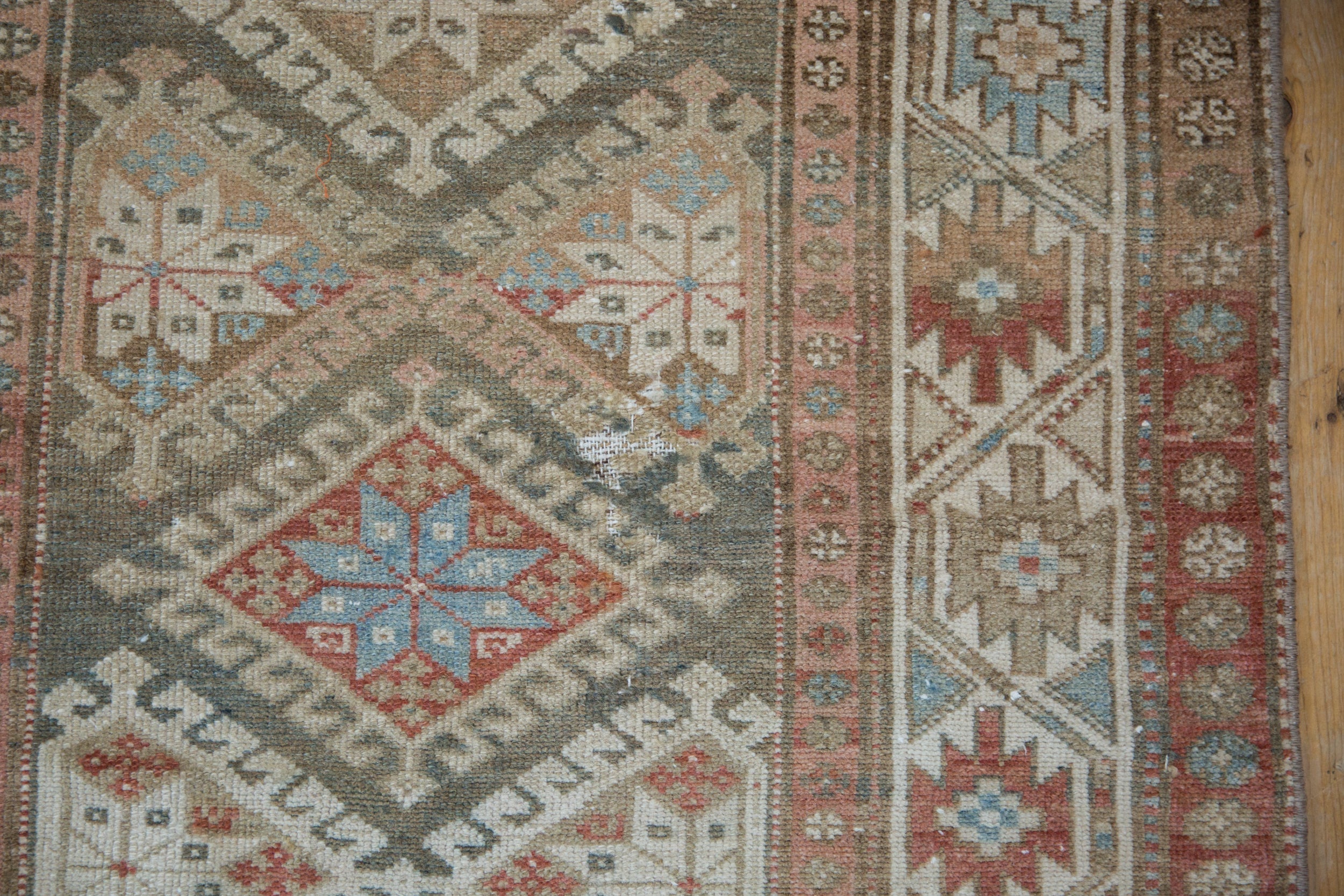 3.5x15.5 Vintage Distressed Hamadan Rug Runner