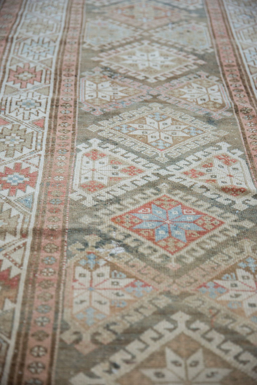 3.5x15.5 Vintage Distressed Hamadan Rug Runner