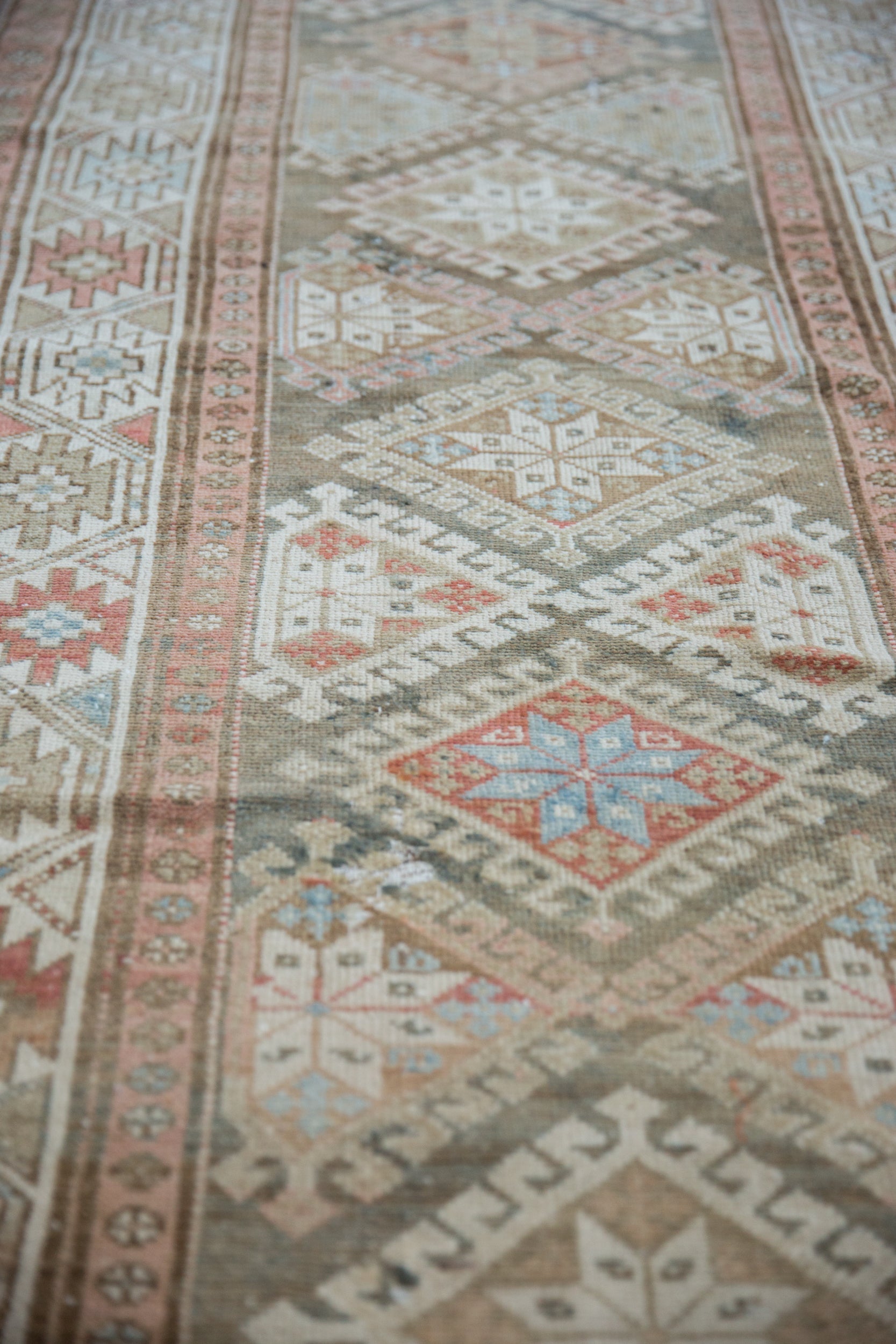 3.5x15.5 Vintage Distressed Hamadan Rug Runner