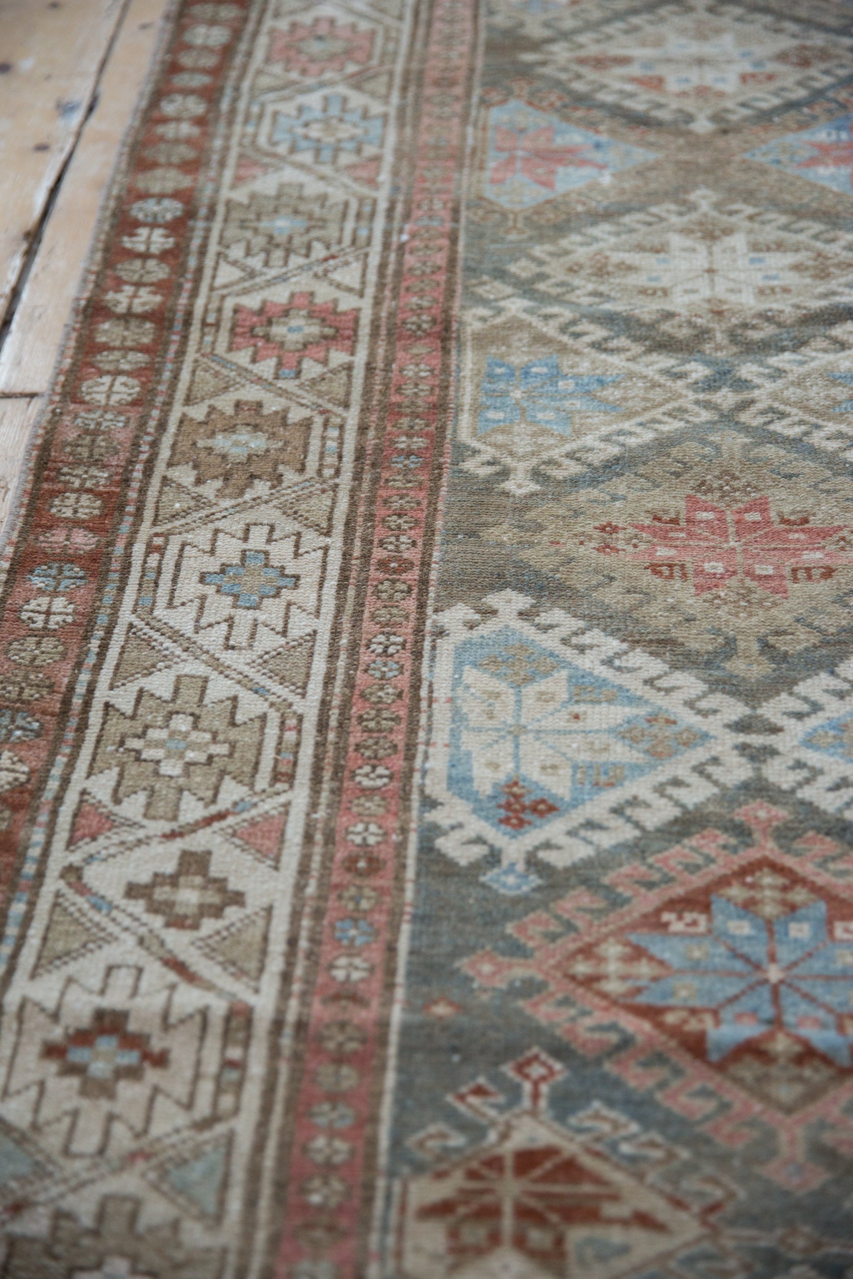 3.5x15.5 Vintage Distressed Hamadan Rug Runner