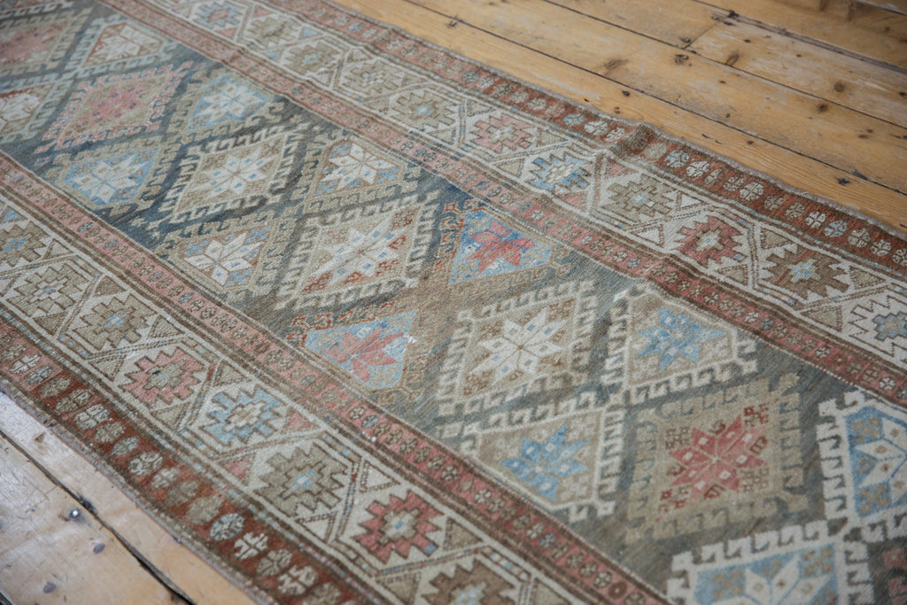 3.5x15.5 Vintage Distressed Hamadan Rug Runner