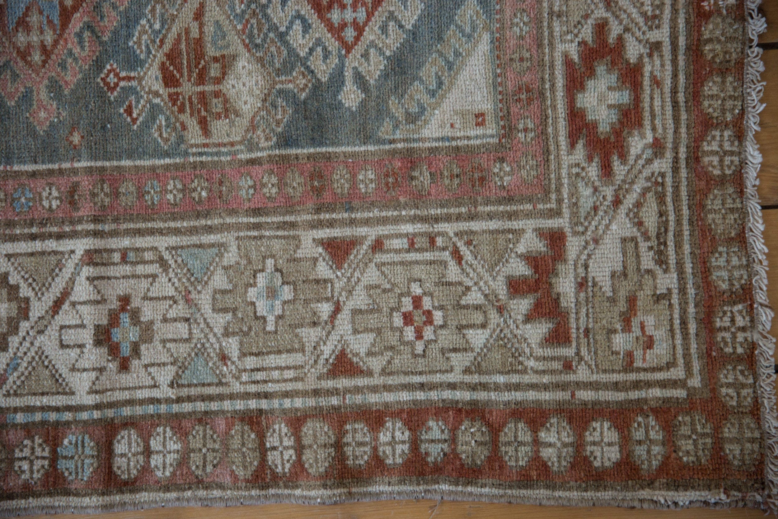 3.5x15.5 Vintage Distressed Hamadan Rug Runner