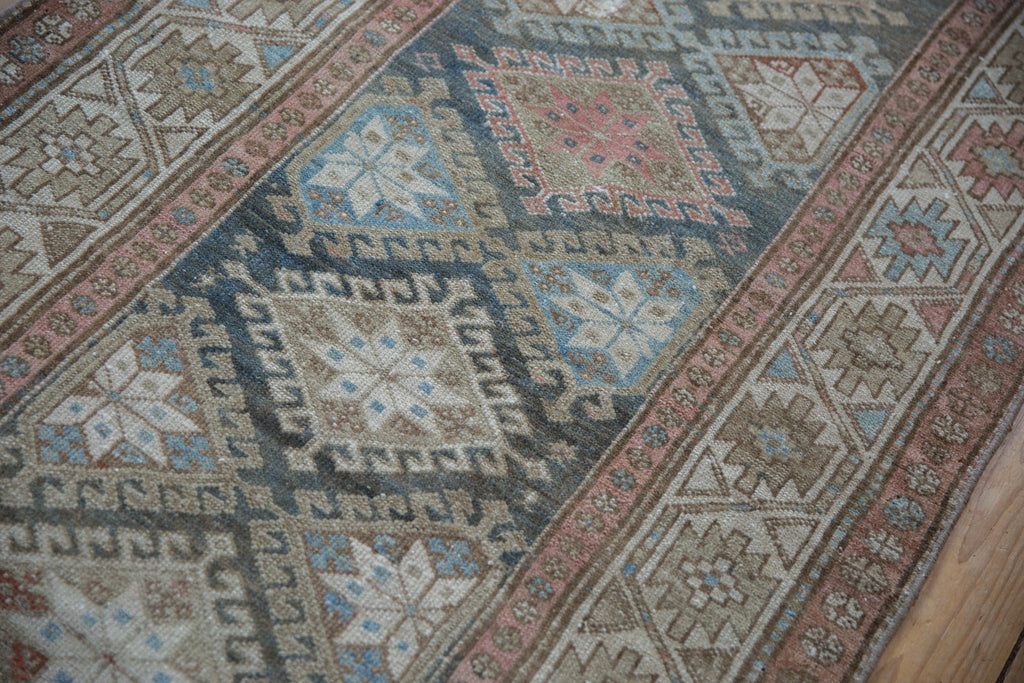 3.5x15.5 Vintage Distressed Hamadan Rug Runner