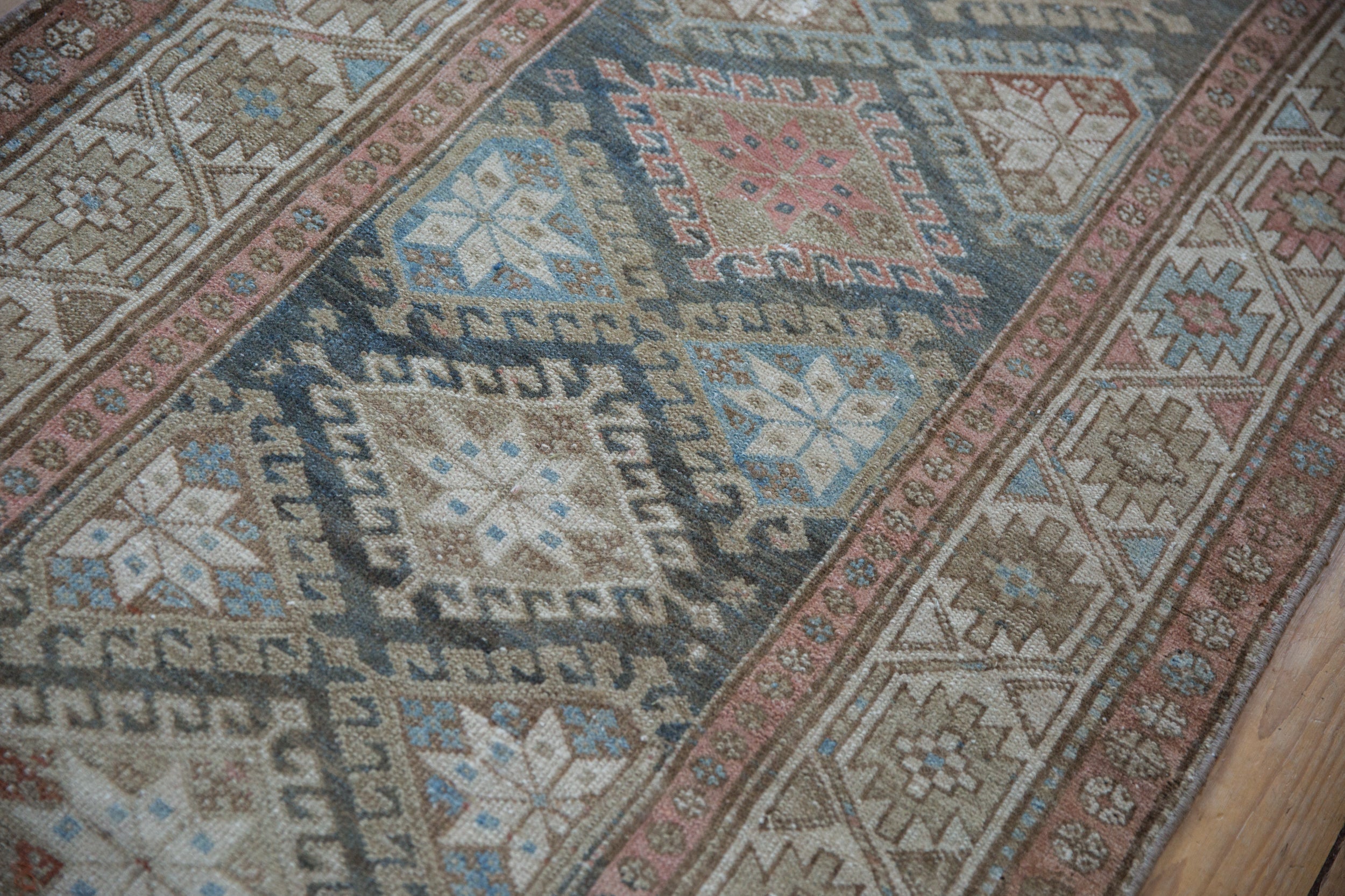 3.5x15.5 Vintage Distressed Hamadan Rug Runner
