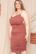 CRISS CROSS OPEN BACK PLUS SIZE MINI DRESS