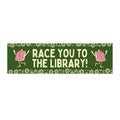 Cute Book Lover Bumper Sticker: Race You To The Library!