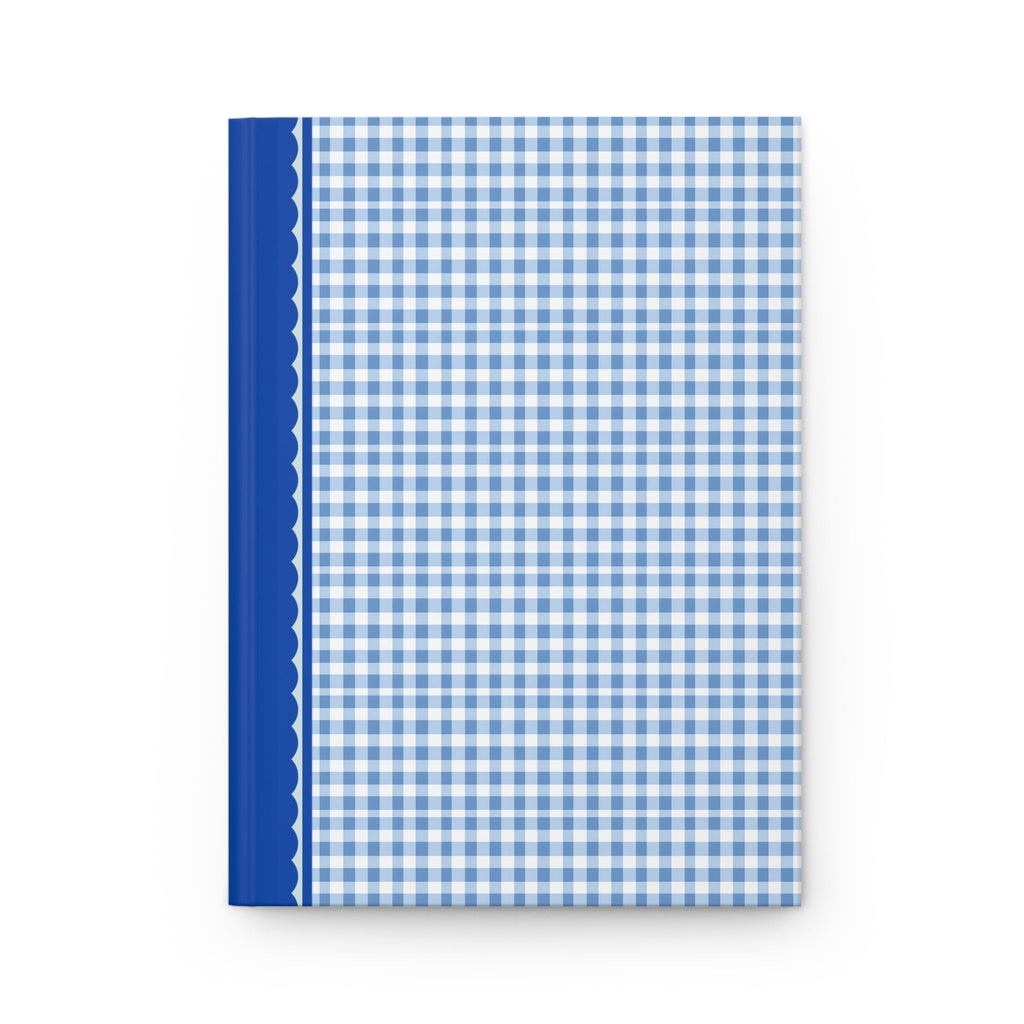 Plaid Notebook with Hearts: Blue