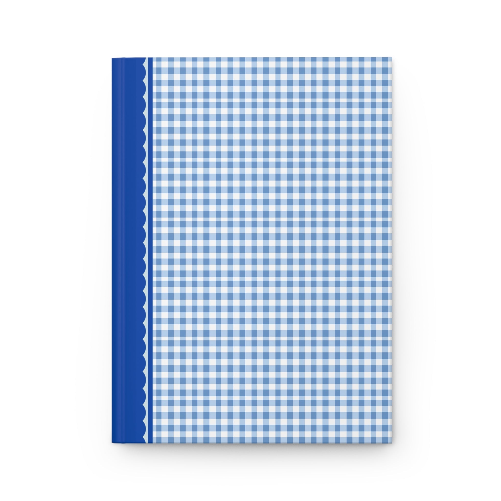 Plaid Notebook with Hearts: Blue
