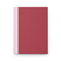 Cute Plaid Notebook with Hearts: Red
