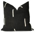 Dashes Print Mudcloth Pillow Cover in Black