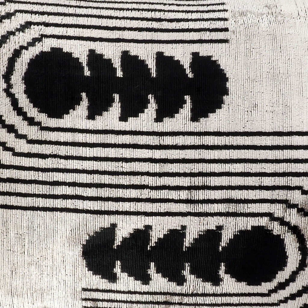 Art Deco Silk Velvet Ikat Throw Pillow Cover 16 X 24