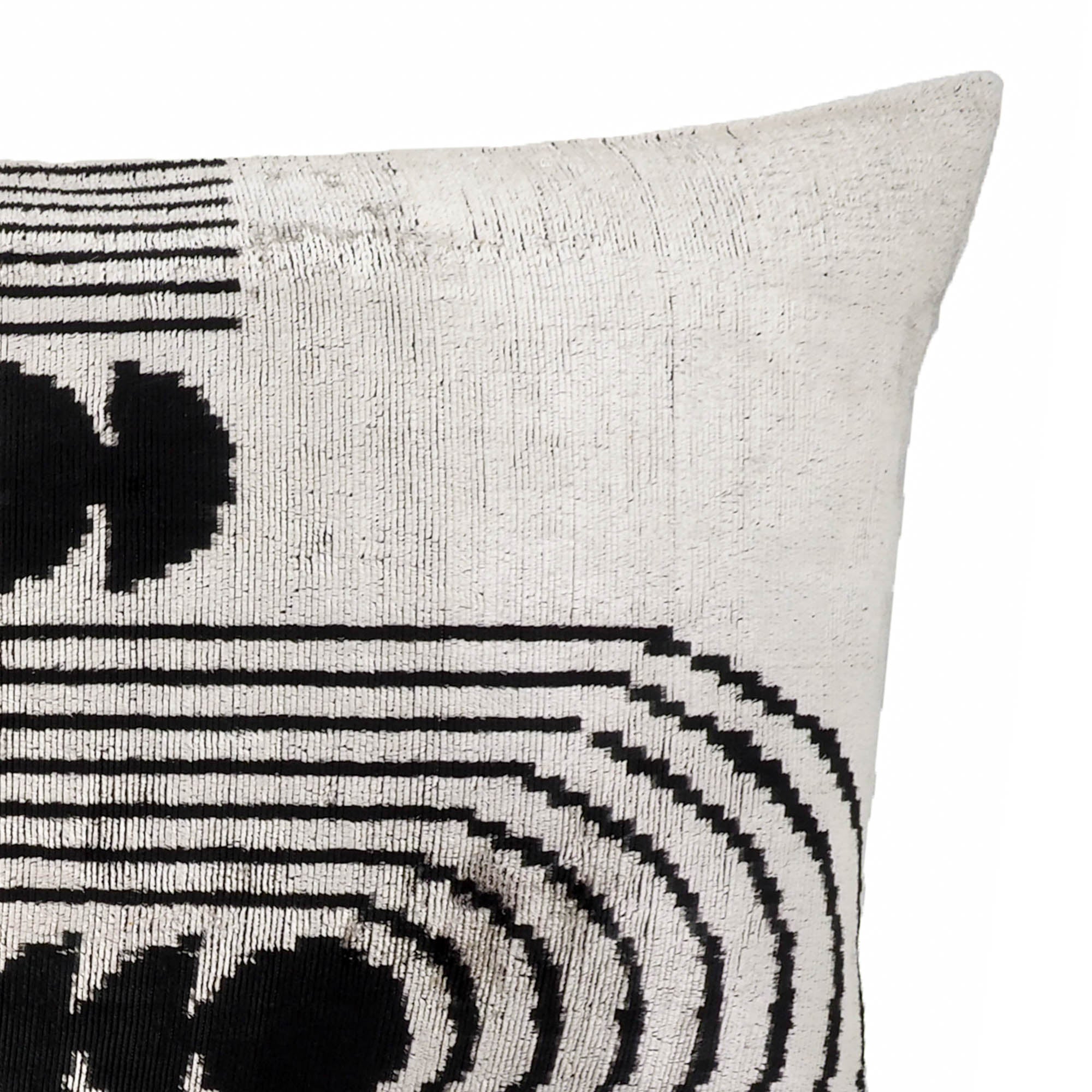 Art Deco Silk Velvet Ikat Throw Pillow Cover 16 X 24