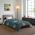 Soft Teal Comforter - Delicate Flowers for Cold Days - DipaliZ