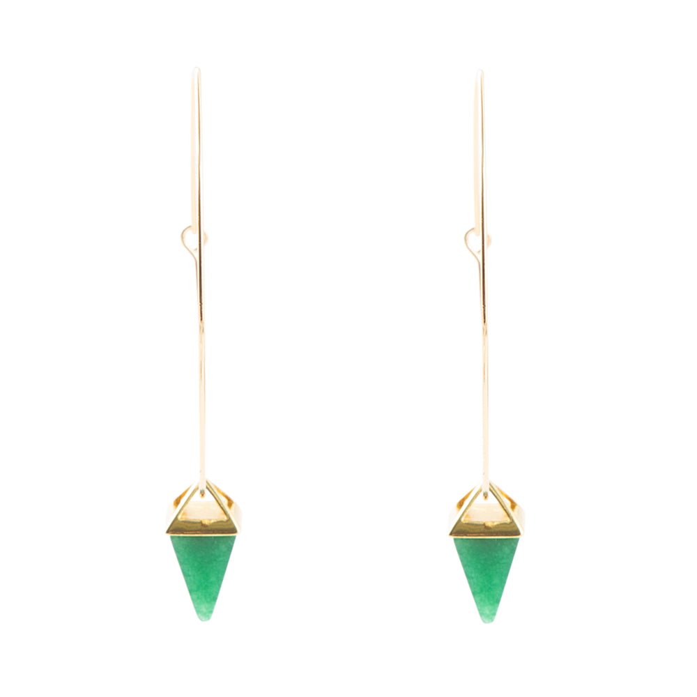 Delphi Green Agate Charm Earrings