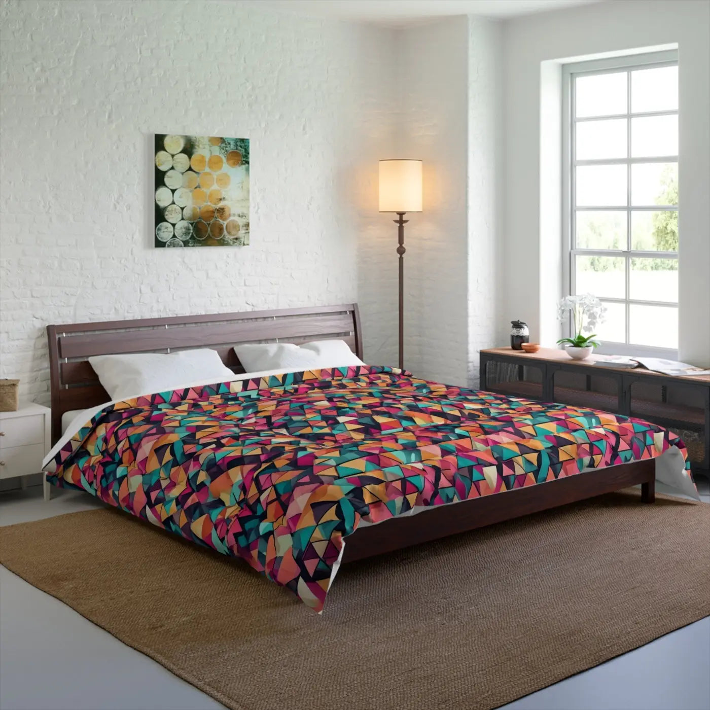 Colorful Geometric Abstract Polyester Comforter - DipaliZ