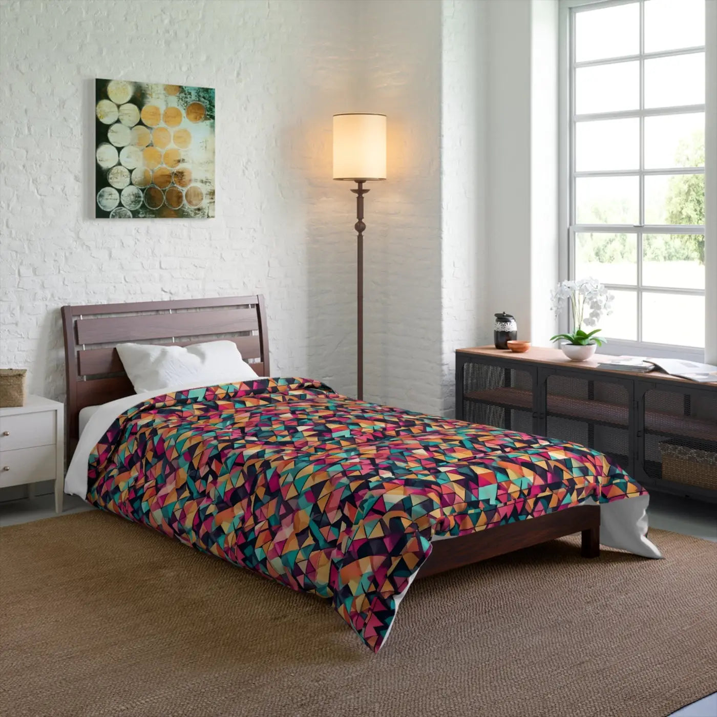 Colorful Geometric Abstract Polyester Comforter - DipaliZ