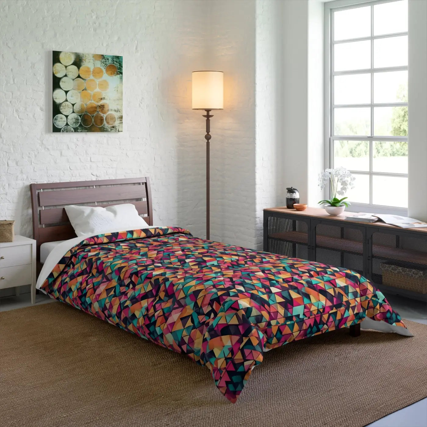 Colorful Geometric Abstract Polyester Comforter - DipaliZ