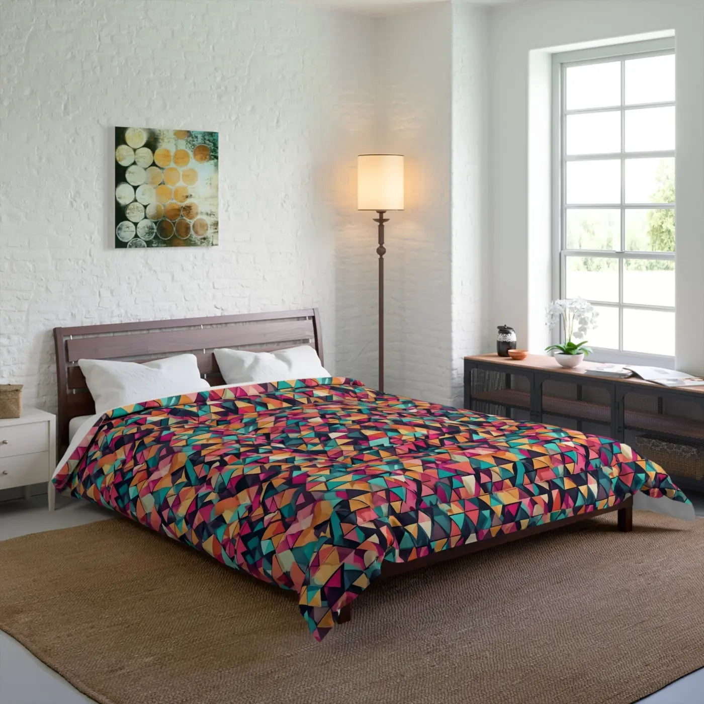 Colorful Geometric Abstract Polyester Comforter - DipaliZ