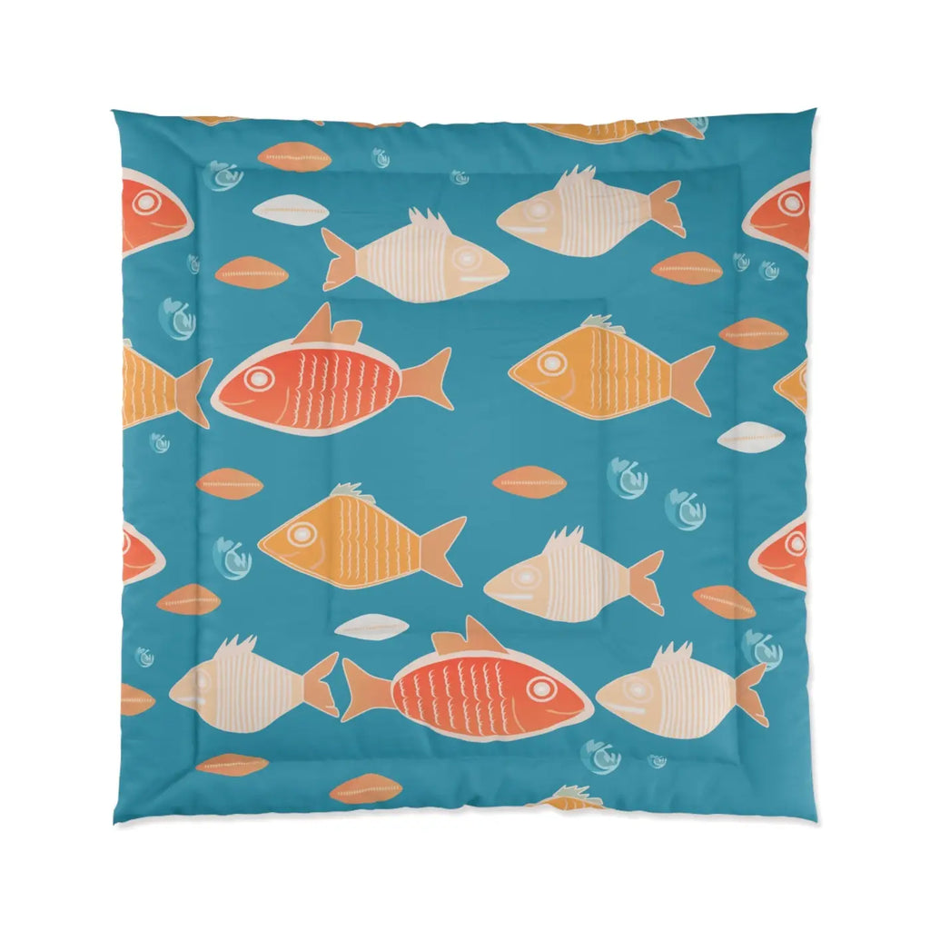 Vibrant Fishes Comforter - Soft Polyester Bedding - DipaliZ