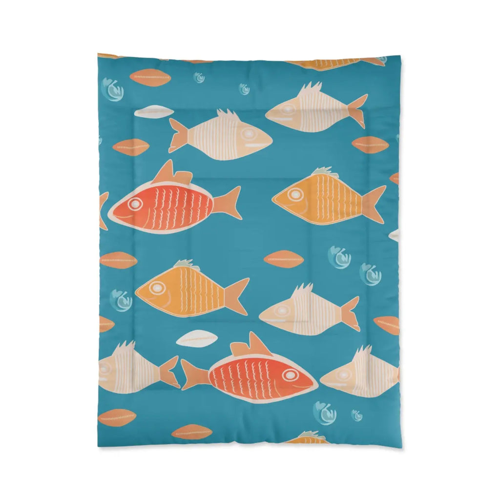 Vibrant Fishes Comforter - Soft Polyester Bedding - DipaliZ