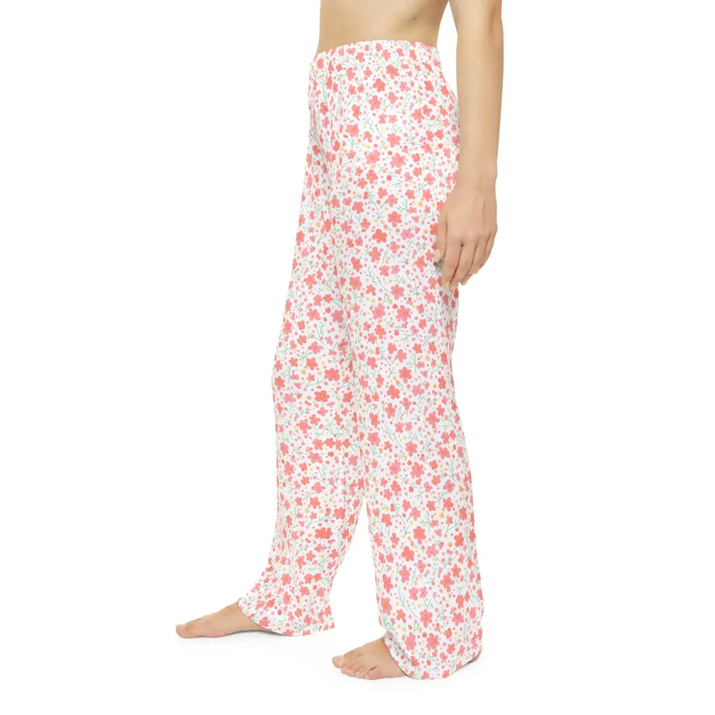 Pink floral pattern, Women's Pajama Pants (AOP)