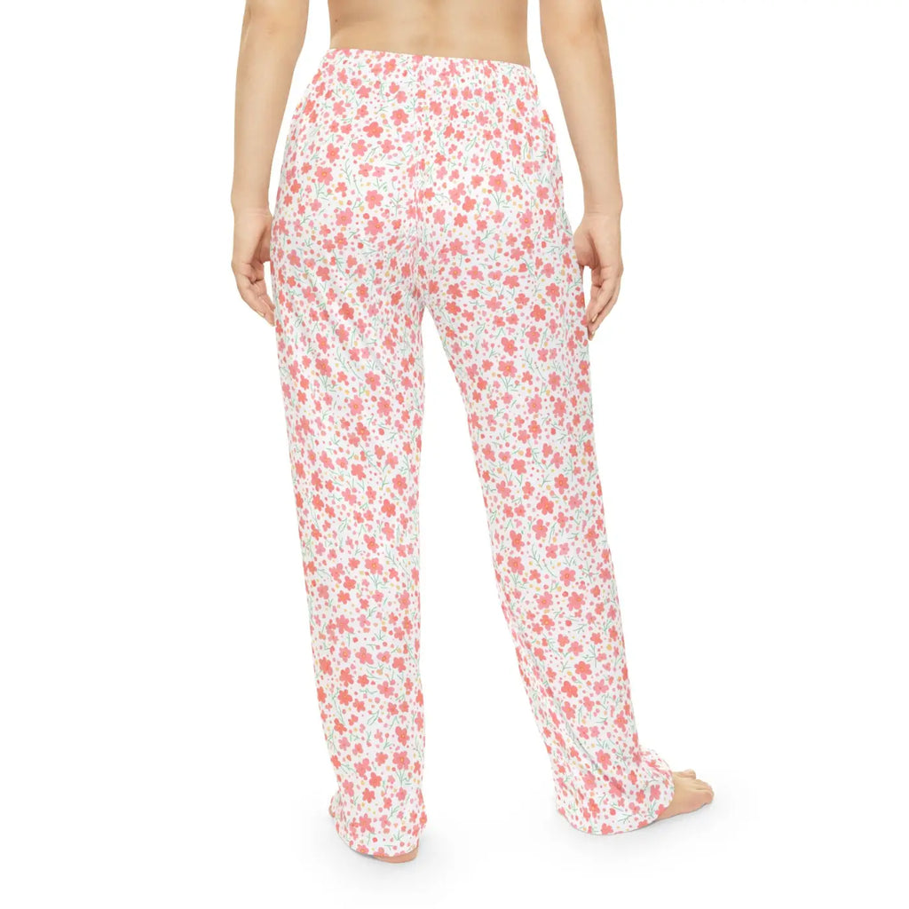 Pink floral pattern, Women's Pajama Pants (AOP)