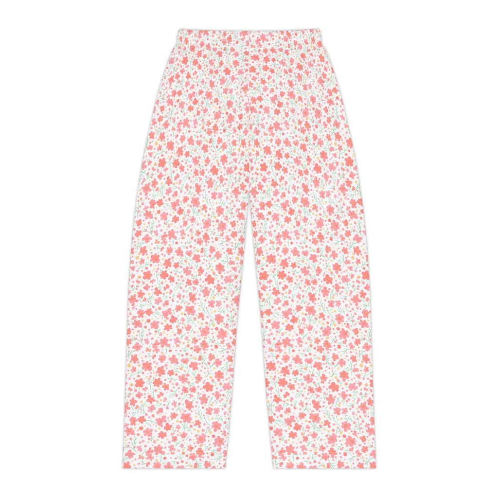 Pink floral pattern, Women's Pajama Pants (AOP)