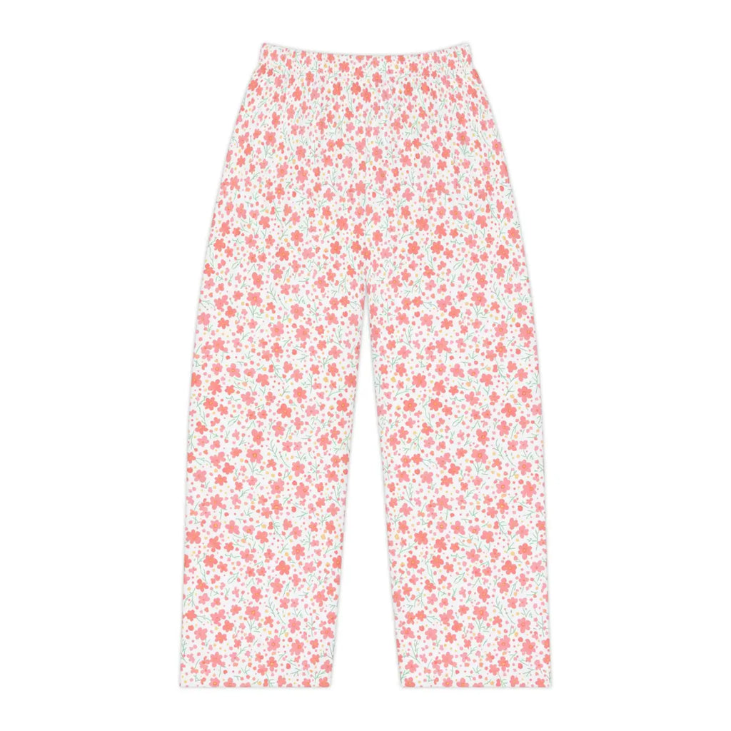 Pink floral pattern, Women's Pajama Pants (AOP)