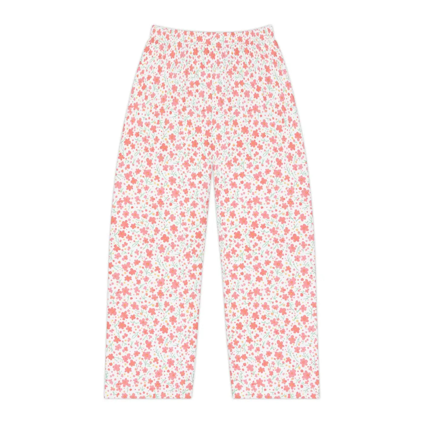 Pink floral pattern, Women's Pajama Pants (AOP)