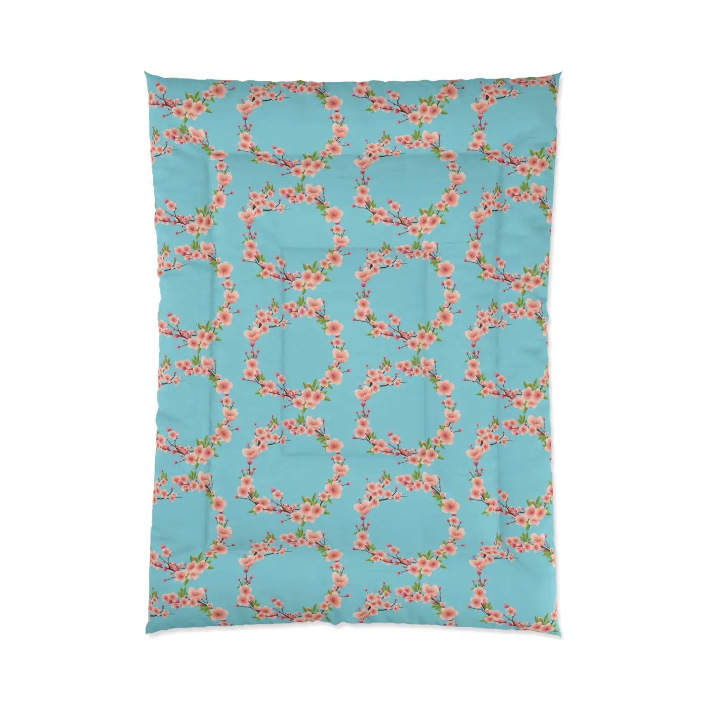 Floral Teal Comforter - Soft Polyester Bedding - DipaliZ