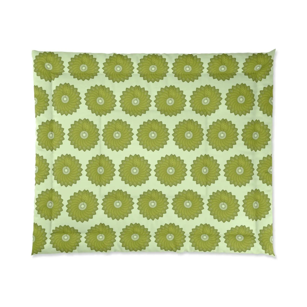 Sustainable Green Leaves Comforter - Cozy Bedding - DipaliZ