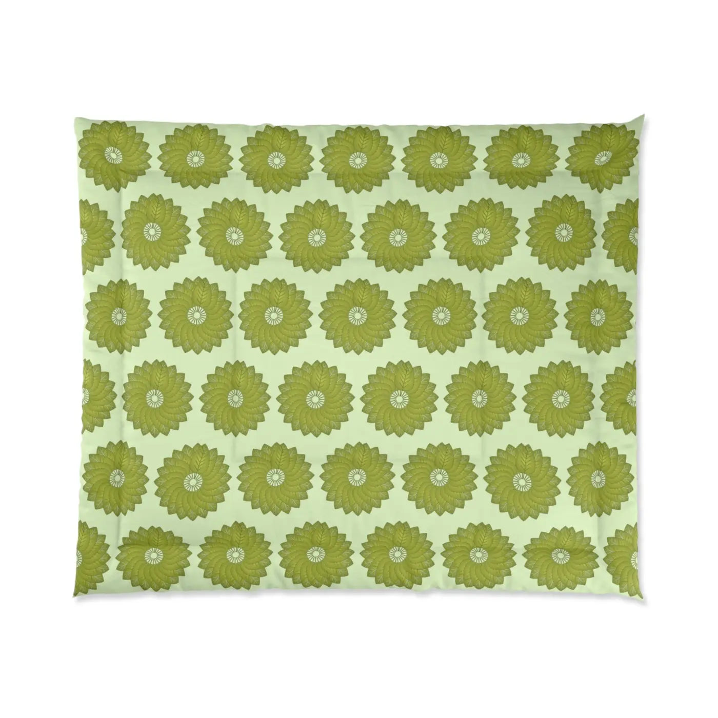 Sustainable Green Leaves Comforter - Cozy Bedding - DipaliZ