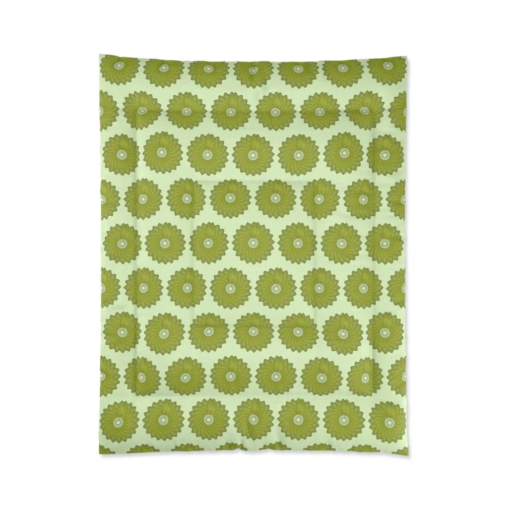 Sustainable Green Leaves Comforter - Cozy Bedding - DipaliZ